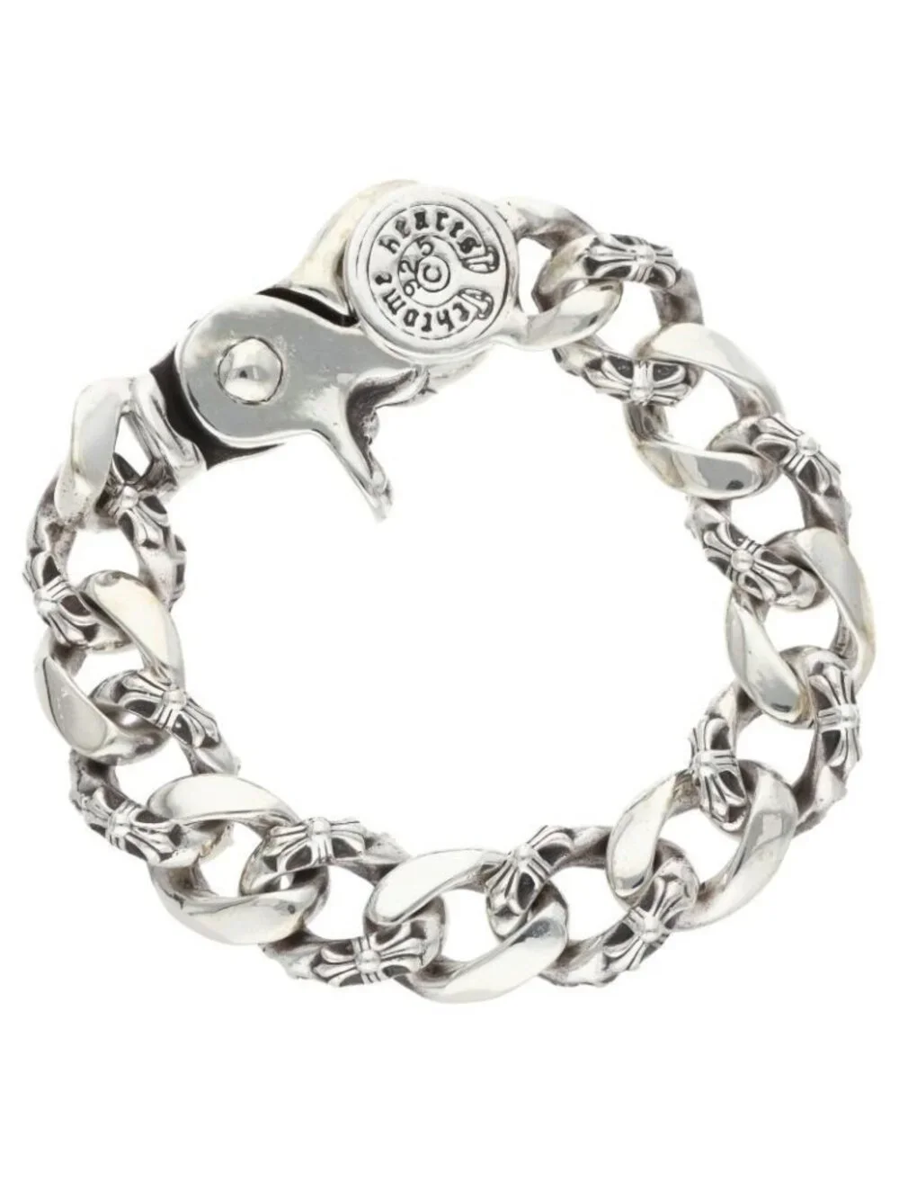 Chrome Hearts Fncy Chn Lnk Fancy Link Clip Vintage Silver Bracelet